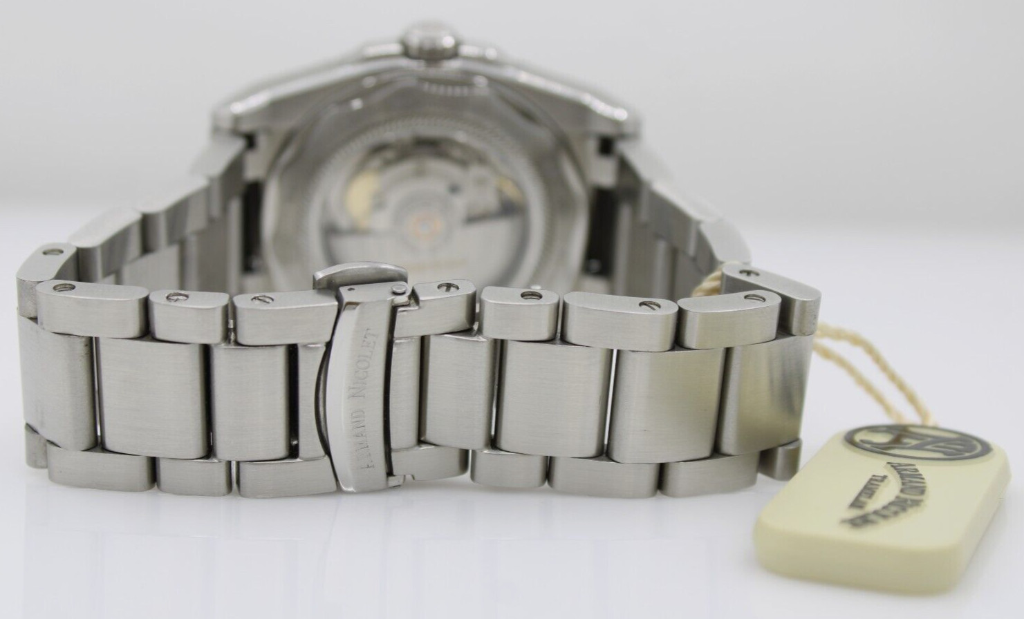 Armand Nicolet JH9 Tramelan 40mm Black Date Dial Automatic Watch W/ Box A660HAA