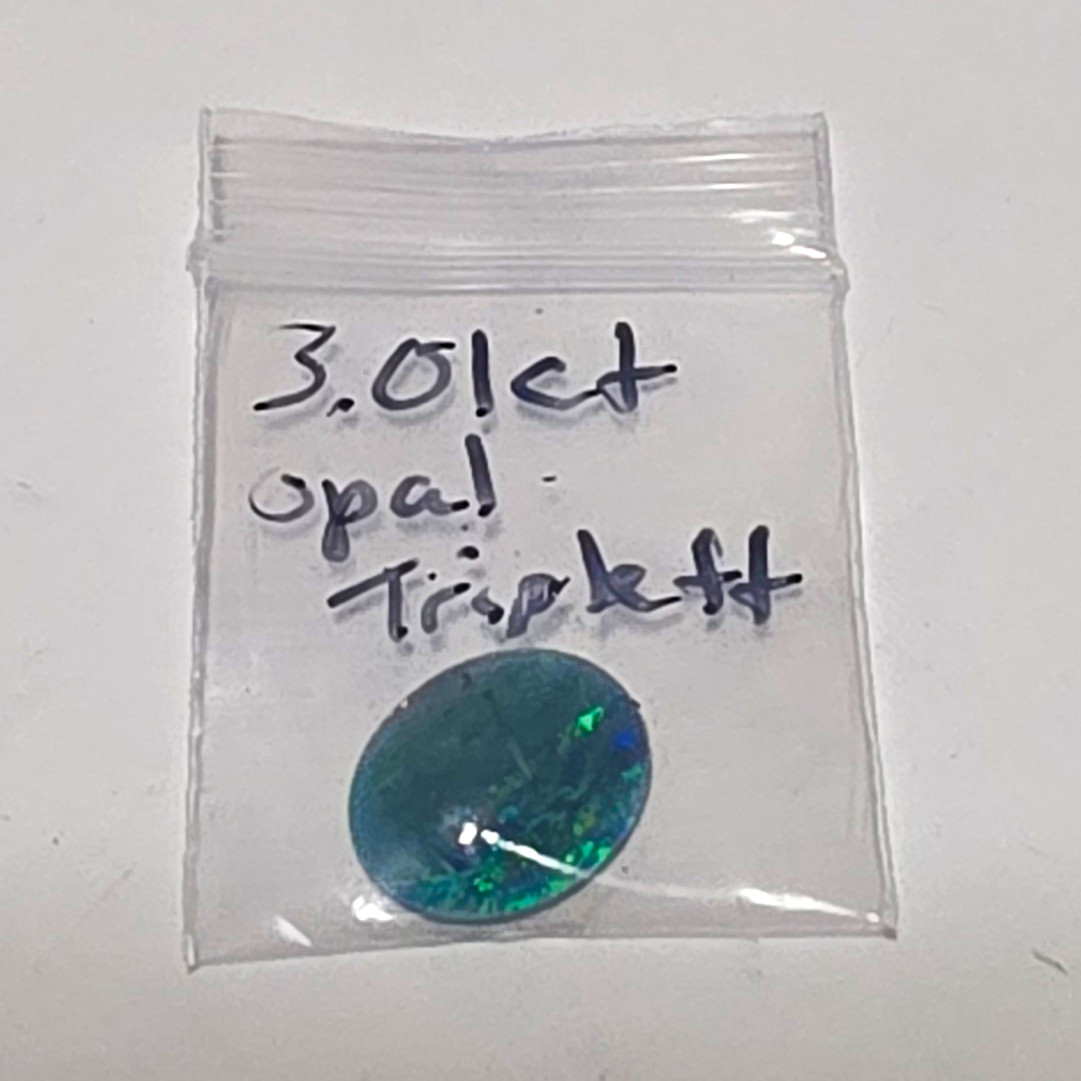 Opal Triplet Cut Loose Gemstone Oval Shape Green Color Single Piece 1pc