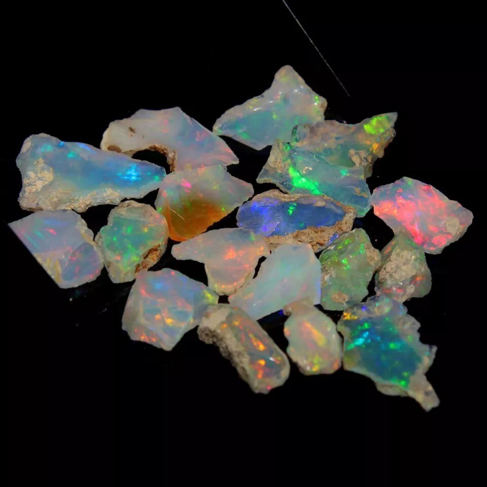 Dry Opal Rough Lot 10 Pieces Natural Ethiopian Welo Opal Raw AAA cut grade rough