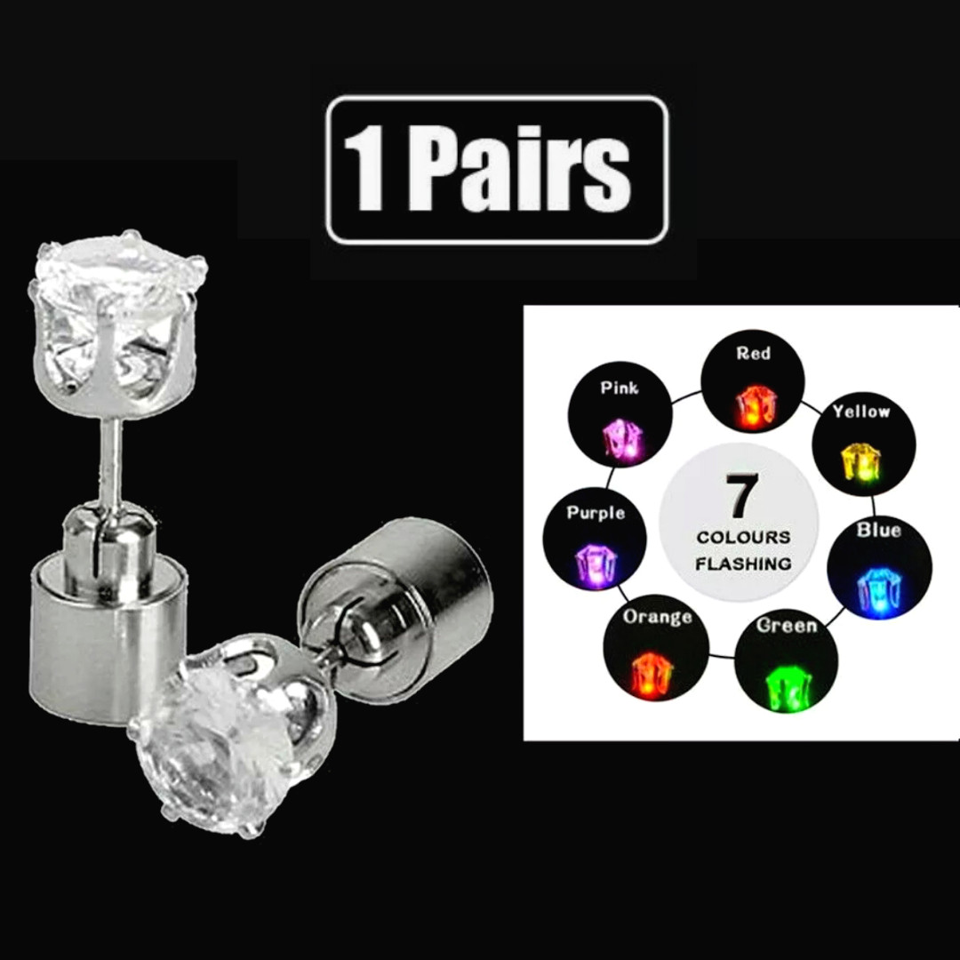 Aretes Zarcillos con Luz LED de Diamantes Accesorios Para Mujer y Niña Par US