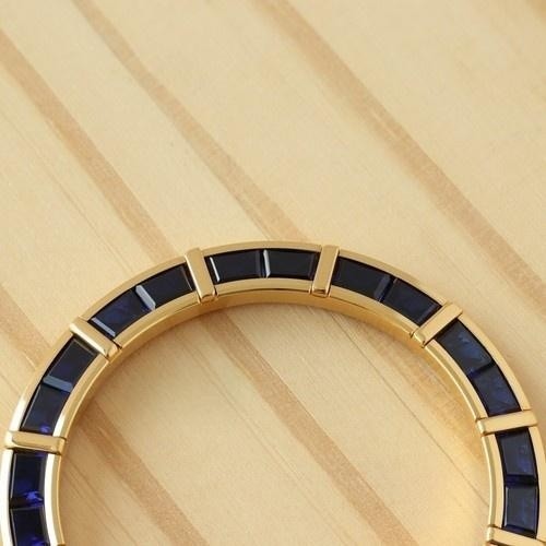 24 Baguette Synthetic Dark Blue Sapphire Gold Watch Bezel for Rolex Daytona 40mm