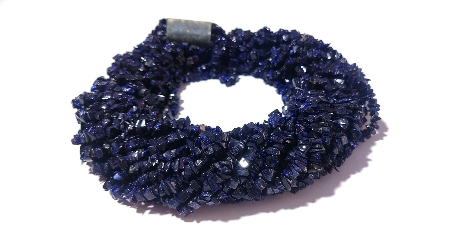 Natural Stabilized Blue Sunstone Chip 4-6mm Smooth Beads 34″Inch 5 Necklace
