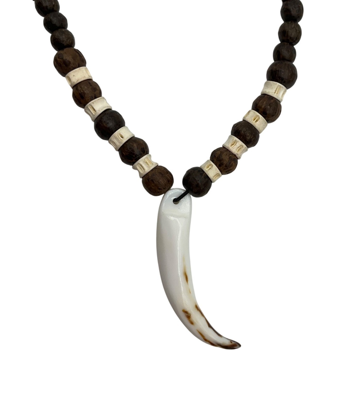 New Artisan Handmade Unisex Wooden Necklace Faux Horn Tribal Ethnic Boho