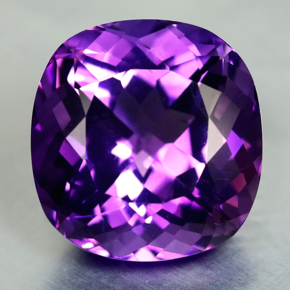 11.24 ct Cushion Cut (14.09 x 13.45 mm) Brazil Natural Purple Amethyst Gemstone
