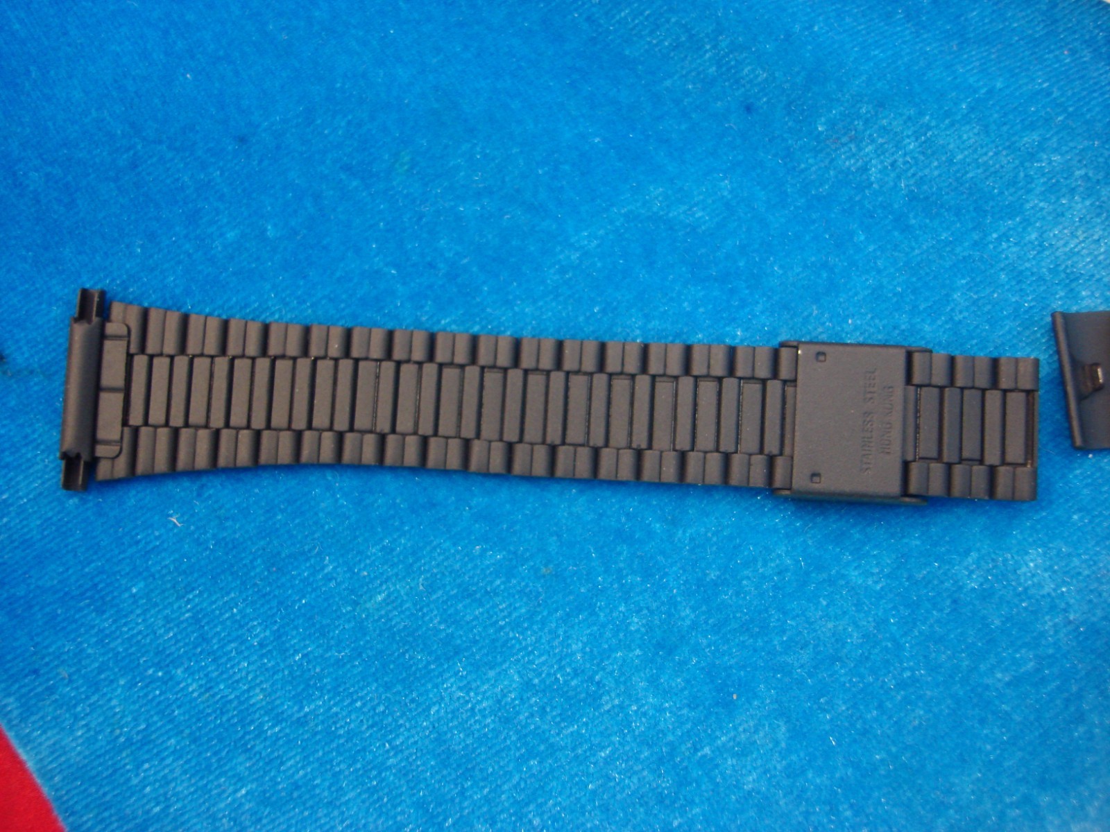 VINT. FLEX-ON BY KREISLER – BLACKENED STAINLESS WATCH BAND – NOS – 16- 22 MM