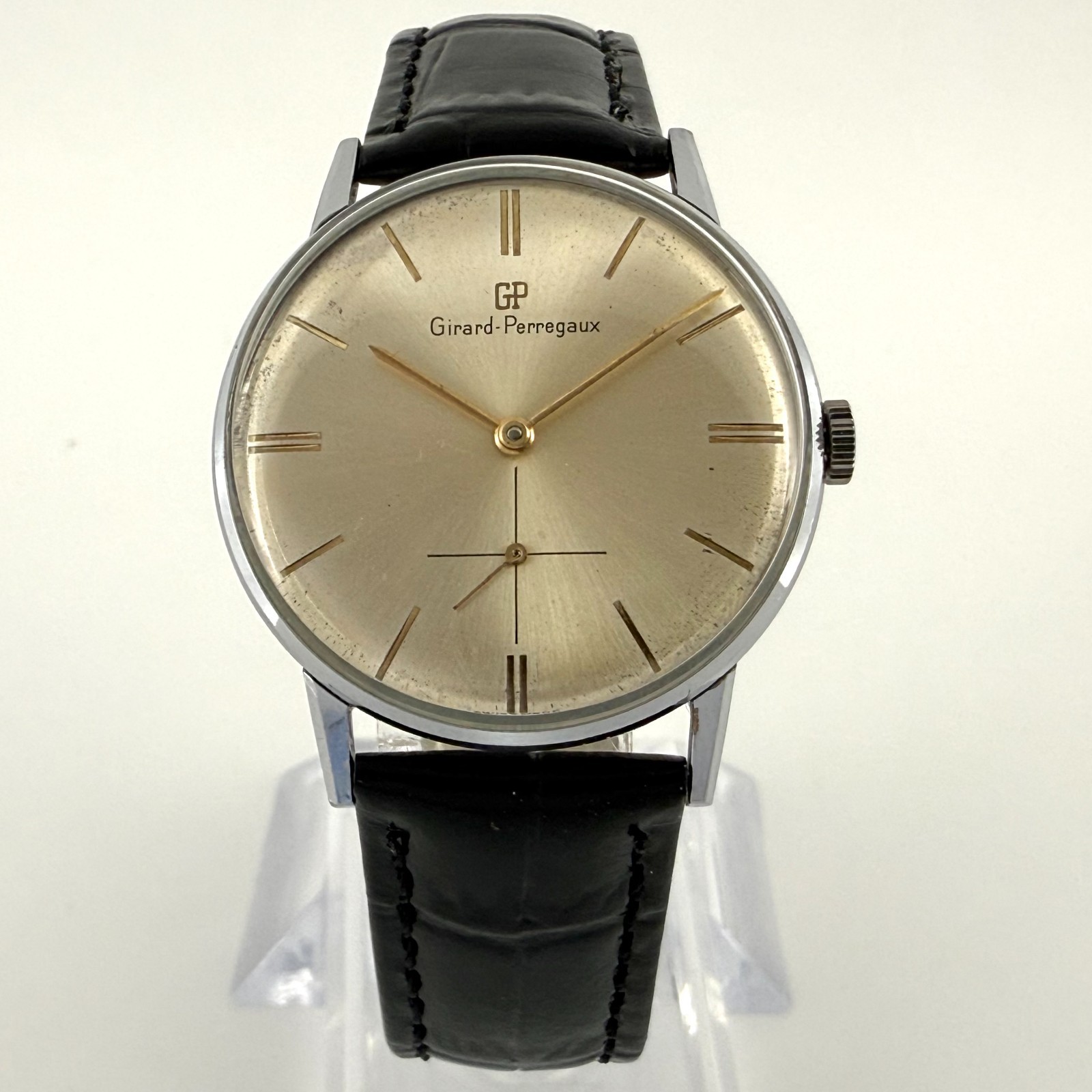 CLASSIC FINE GIRARD PERREGAUX MANUAL WIND ST STEEL DRESS WATCH ORIGINAL DIAL
