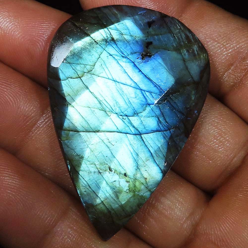94.70 Ct Natural Labradorite Pear Cut Cabochon Labradorite Gemstone 35x51x6 mm