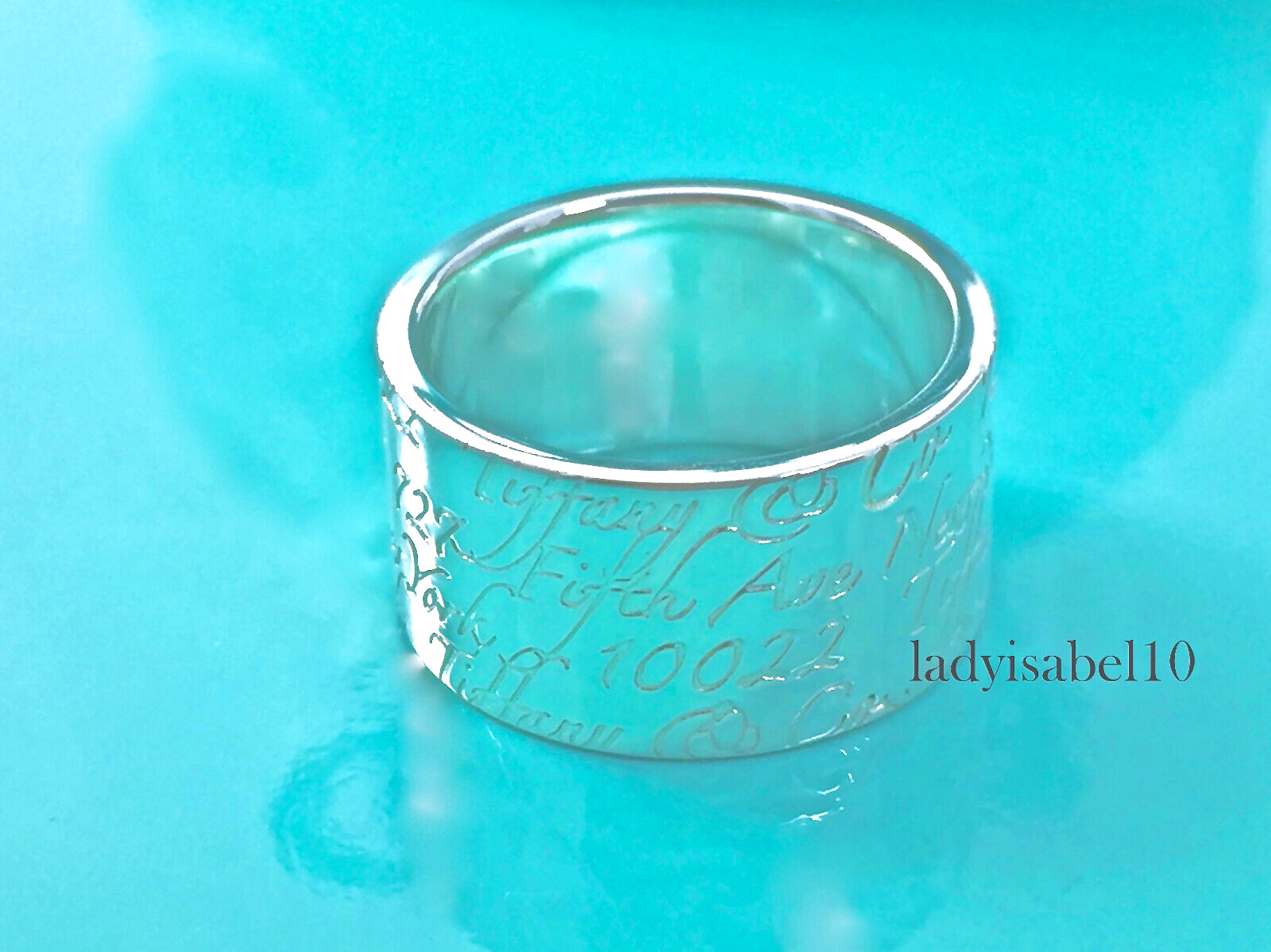 Sz 7 Tiffany & Co Notes Wide Band Ring Sterling Silver 9.7gr w/Pouch – Authentic