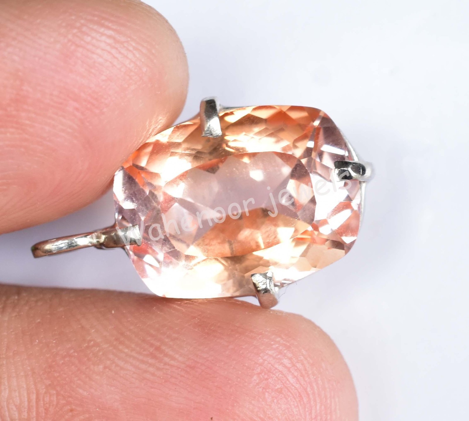 Rare 12 Ct Natural Imperial Topaz Cushion 925 Sterling Silver Pendant Certified