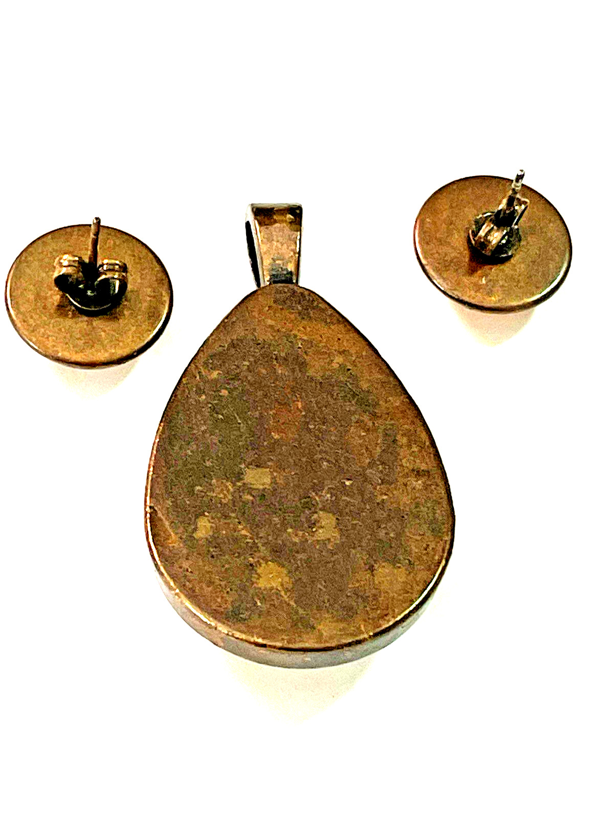 Personalized Monogram Initial Pendant MMG (or MMJ) Earrings Set Bronzed Metal