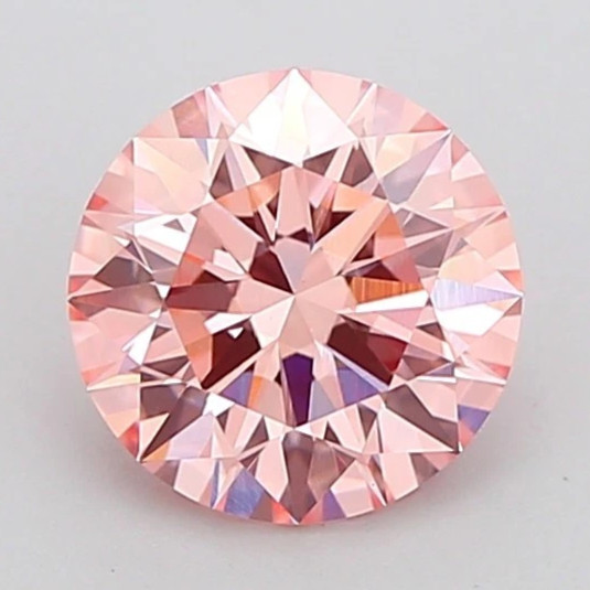 Round 1.00 Cts Fancy Intense Pink VVS2 IGI Certified Lab Grown CVD Diamond ROUND