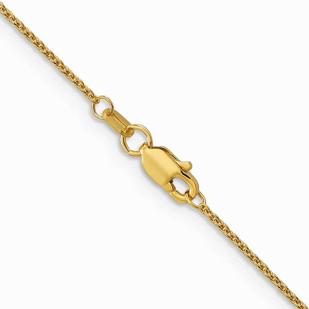 14K Yellow Gold 1mm Round Open Link Cable Chain Necklace 14″-30″