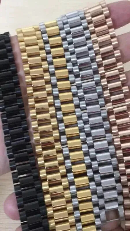 15MM Wide 8/8.86‘’ Watch Chain Wristband Bracelet Gold Plated Stainless Steel