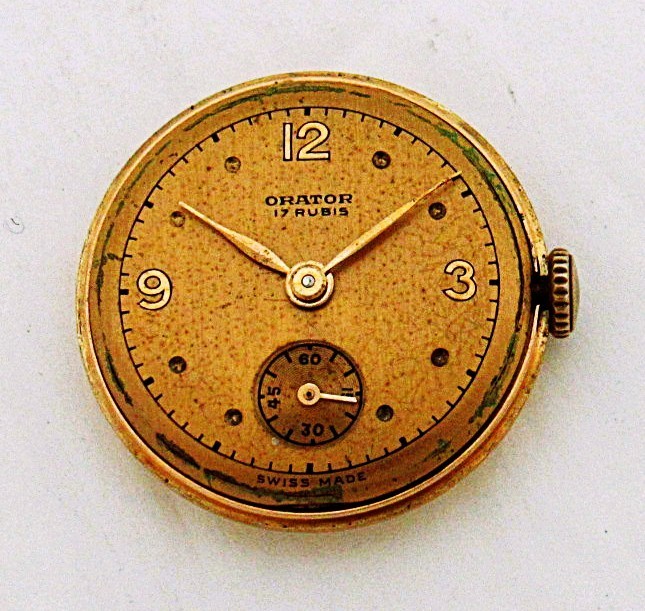 18K Orator Solid Yellow Gold Tear Drop Wire Lugs Lady Wristwatch, Great Runner