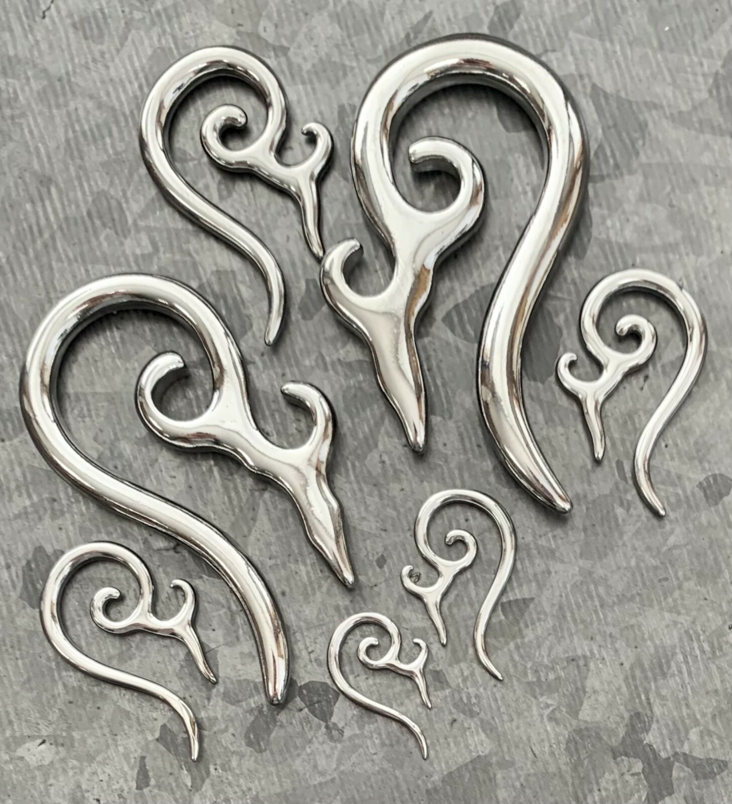 PAIR Steel Tribal Tapers Expanders Plugs Gauges Guages Body Jewelry Hangers