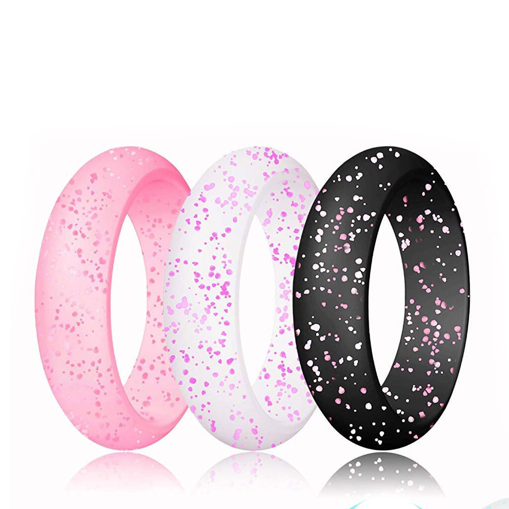 10 Pcs/Set Womens Silicone Wedding Ring Rubber Band Durable Comfortable NEW