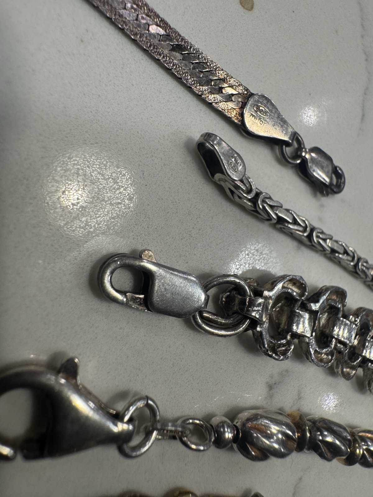 Sterling 925 7-7.5” Bracelet Lot of 9 – Melee, Tennis, Byzantine, Charms, more