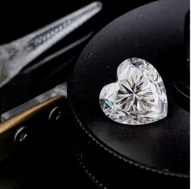 Certified 1 Pc Loose CVD Diamond D Color 5 x 5 mm Heart Shape IF Clarity