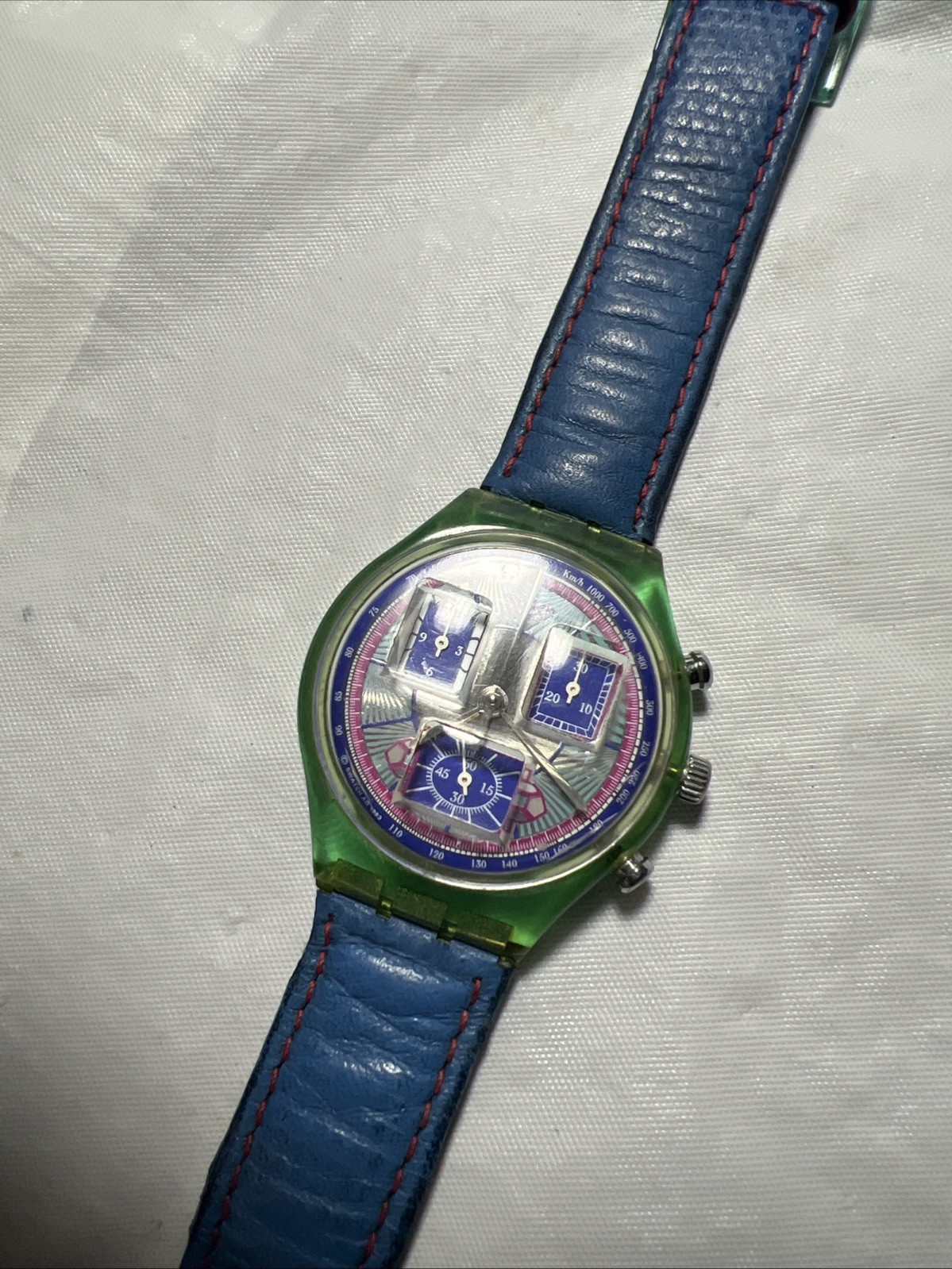 Swatch SWISS Choreograph,(ECHODECO) SCN112,37mm, joyful Purple& Green Dial Motif
