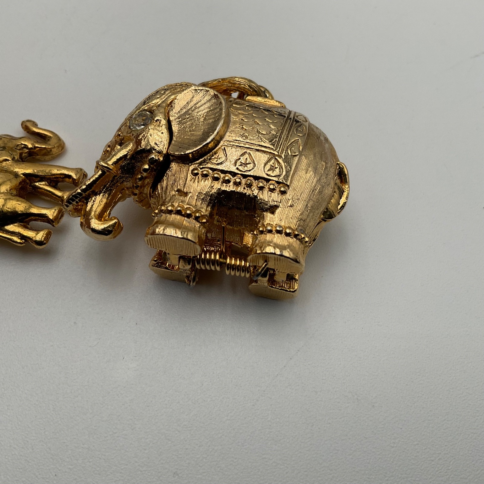 Vtg Elephant Jewelry Lot Pendant, Charms, Enamel Taiwan Hair Barrette