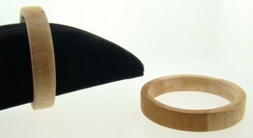 1 VINTAGE GENUINE AGED WOOD 1/2″ FLAT BANGLE BRACELET A357