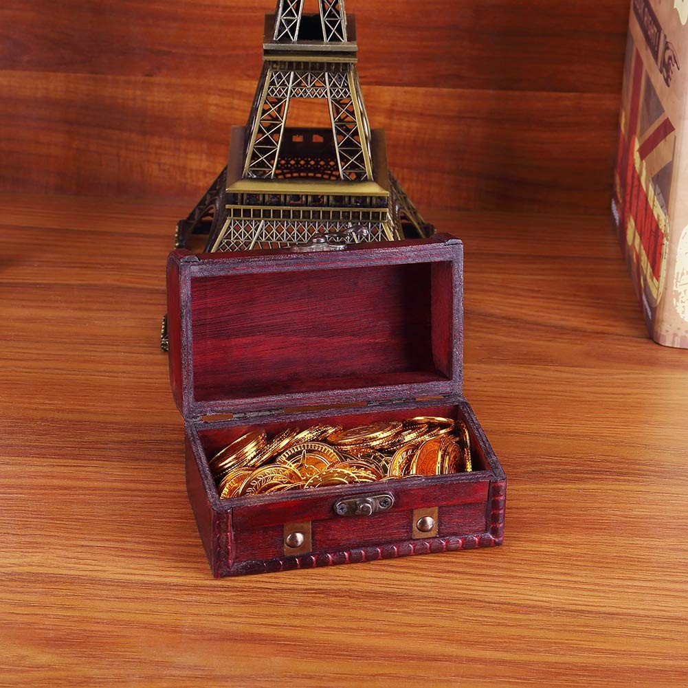 Small Wooden Treasure Chest Pirate Keepsake Box Kids Gift Home Decor