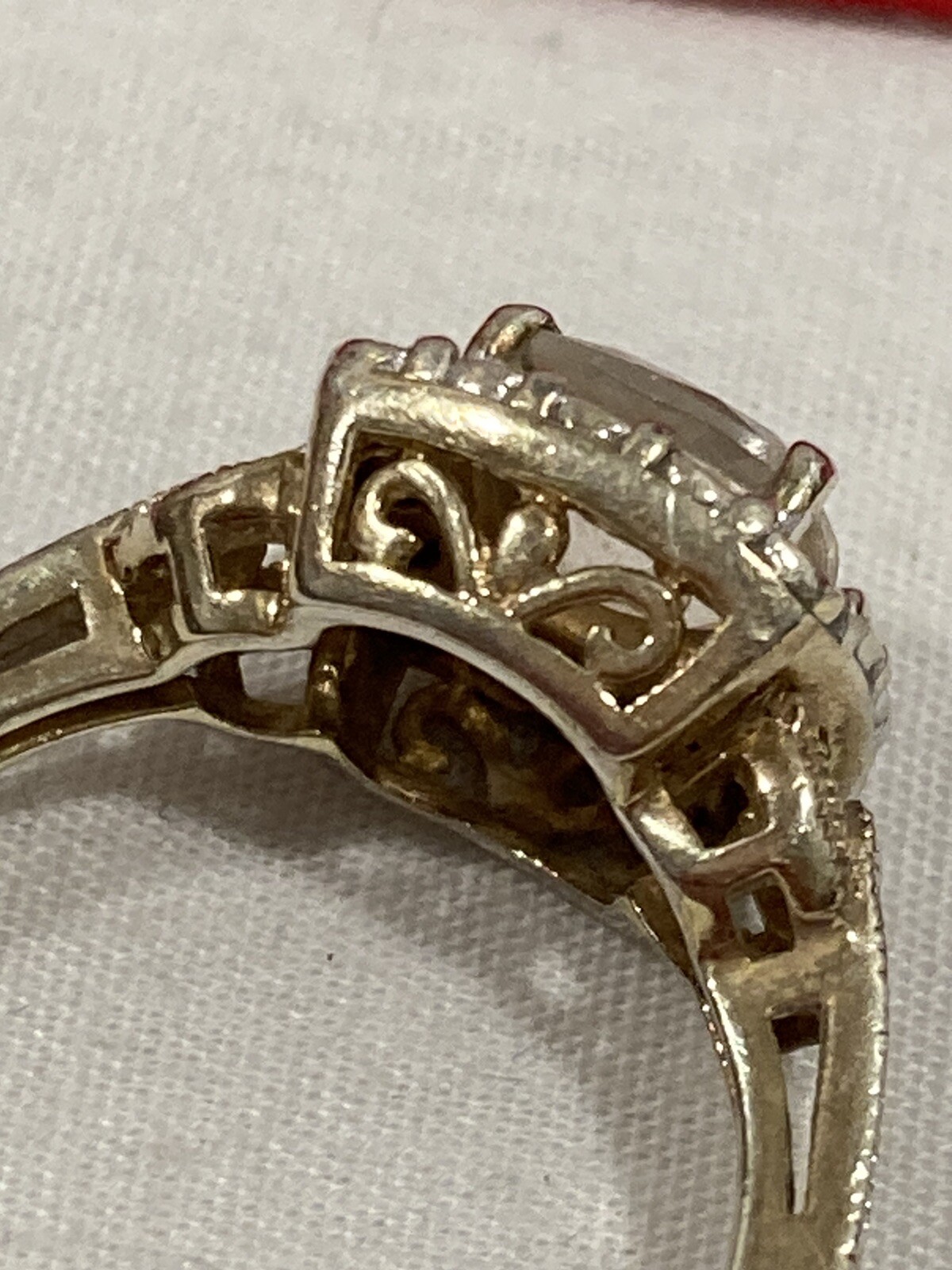 925 Signed Sterling Silver CZ Cubic Zirconia Halo Cocktail Band Ring SIZE 7.75