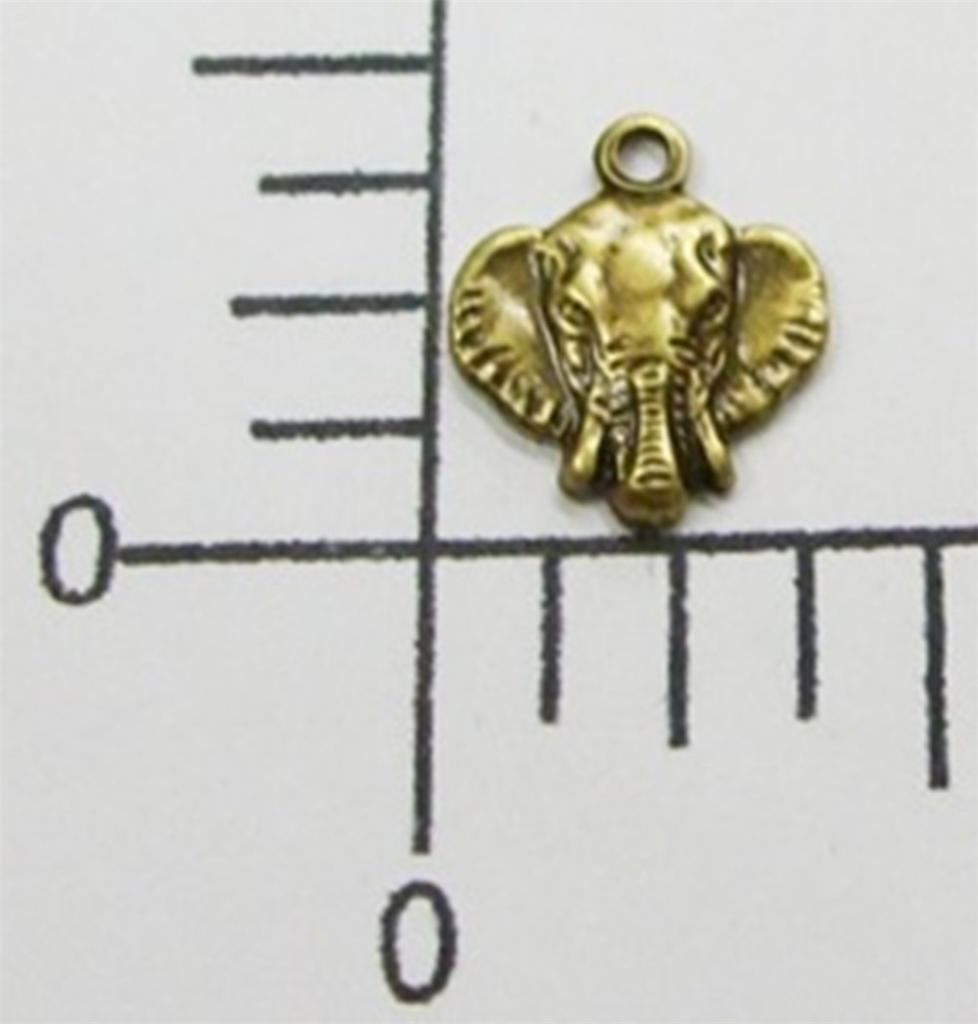 44723 – 4 Pc Small Elephant Head Charm Jewelry Finding Brass Oxidized