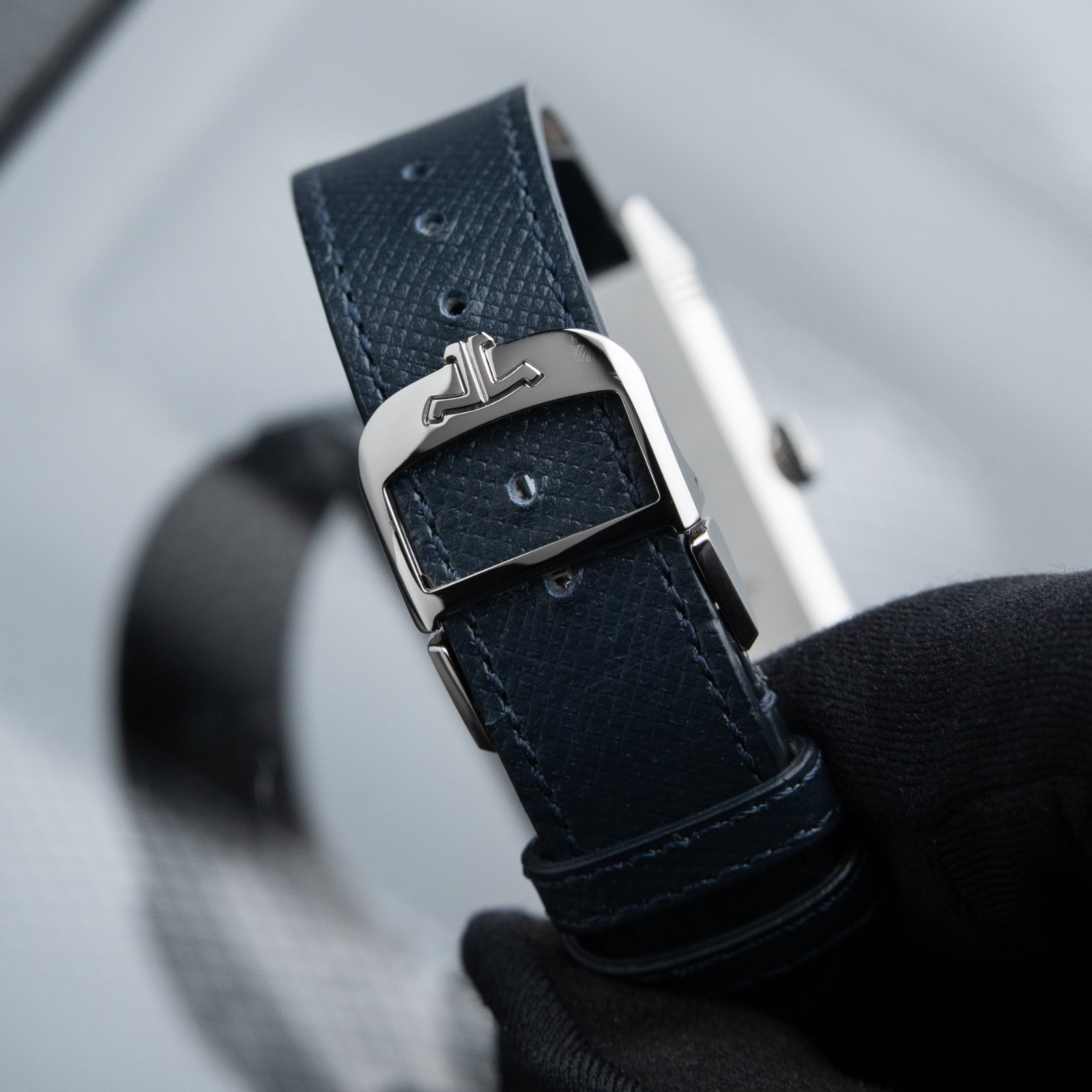 Jaeger-LeCoultre Reverso UNWORN 12/2025 Tribute Monoface Blue Dial Leather Watch
