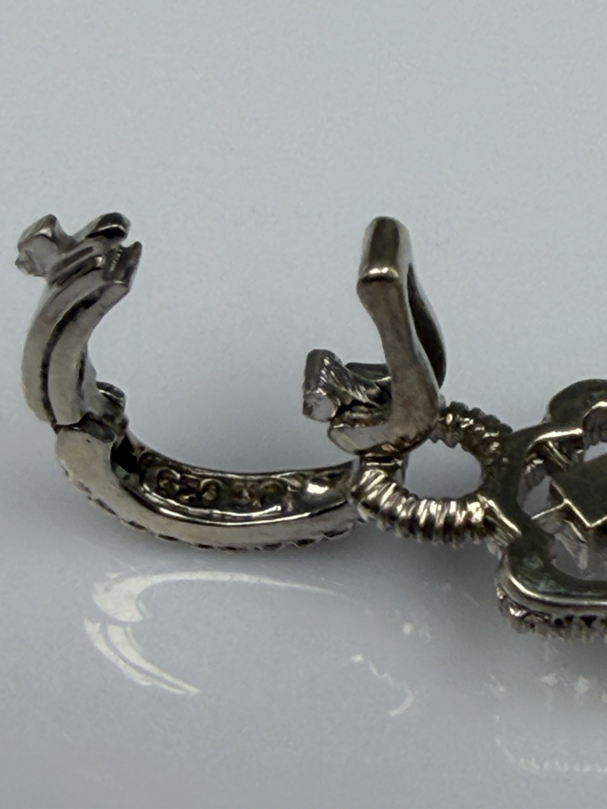Judith Ripka Sterling Silver Canary Quartz Cross Pendant Station Link Chain