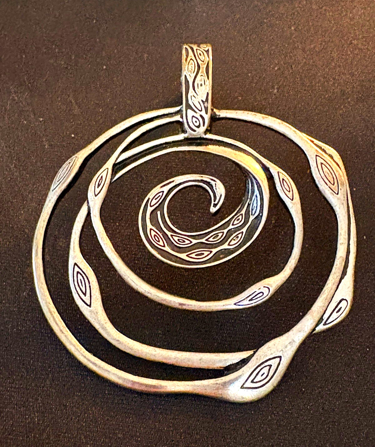 Premier Designs Silver Tone Spiral Swirl Charm Pendant Metal No Stone