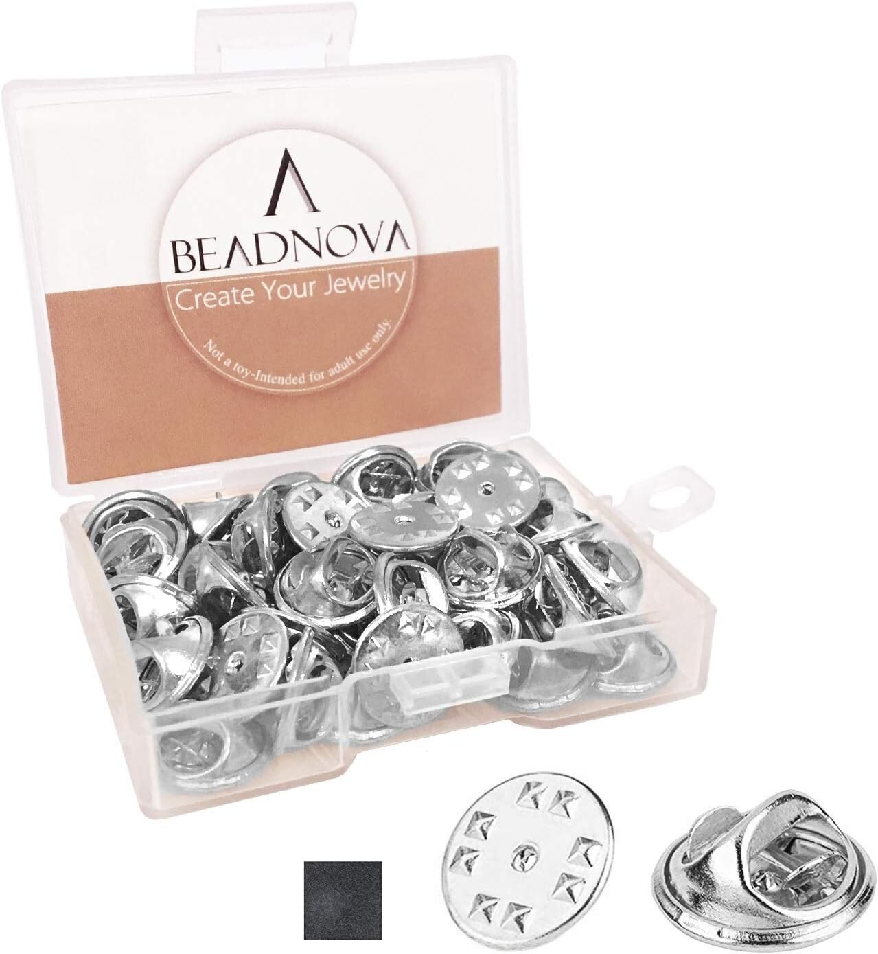 BEADNOVA 50PCS Butterfly Clutch Metal Pin Backs Pin Backings for Lapel Pins P…