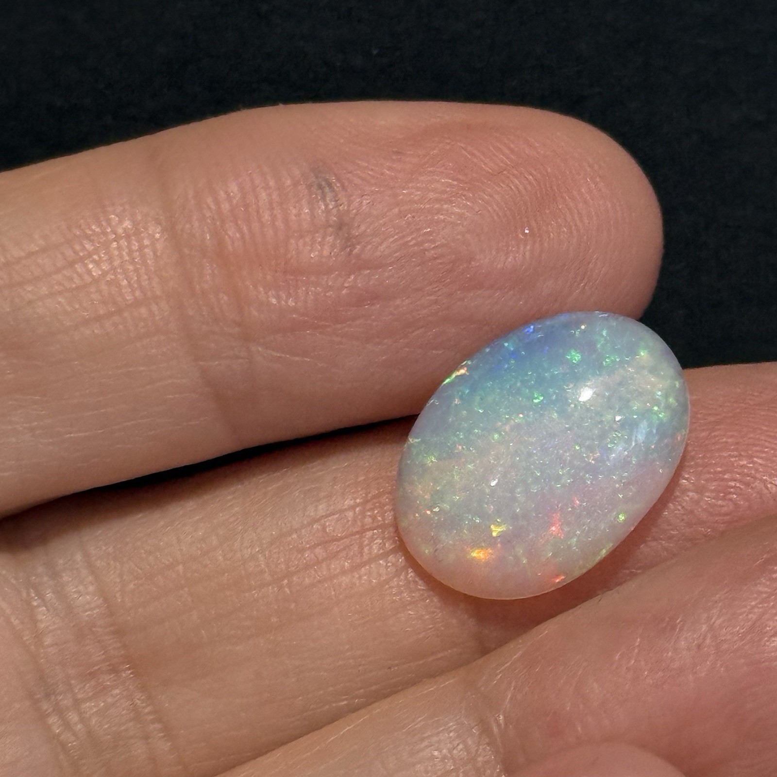 4.25ct 16×11.7x5mm Stardust Galaxy Pin Fire Ethiopian Welo Opal Oval Cabochon