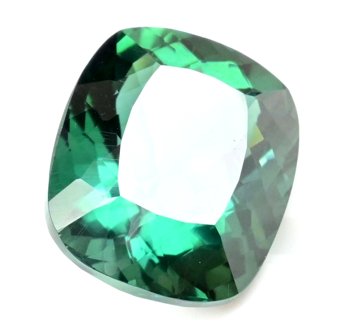 25.20 Ct Natural Green Tourmaline Certified Stunning Cushion Cut Loose Gemstone