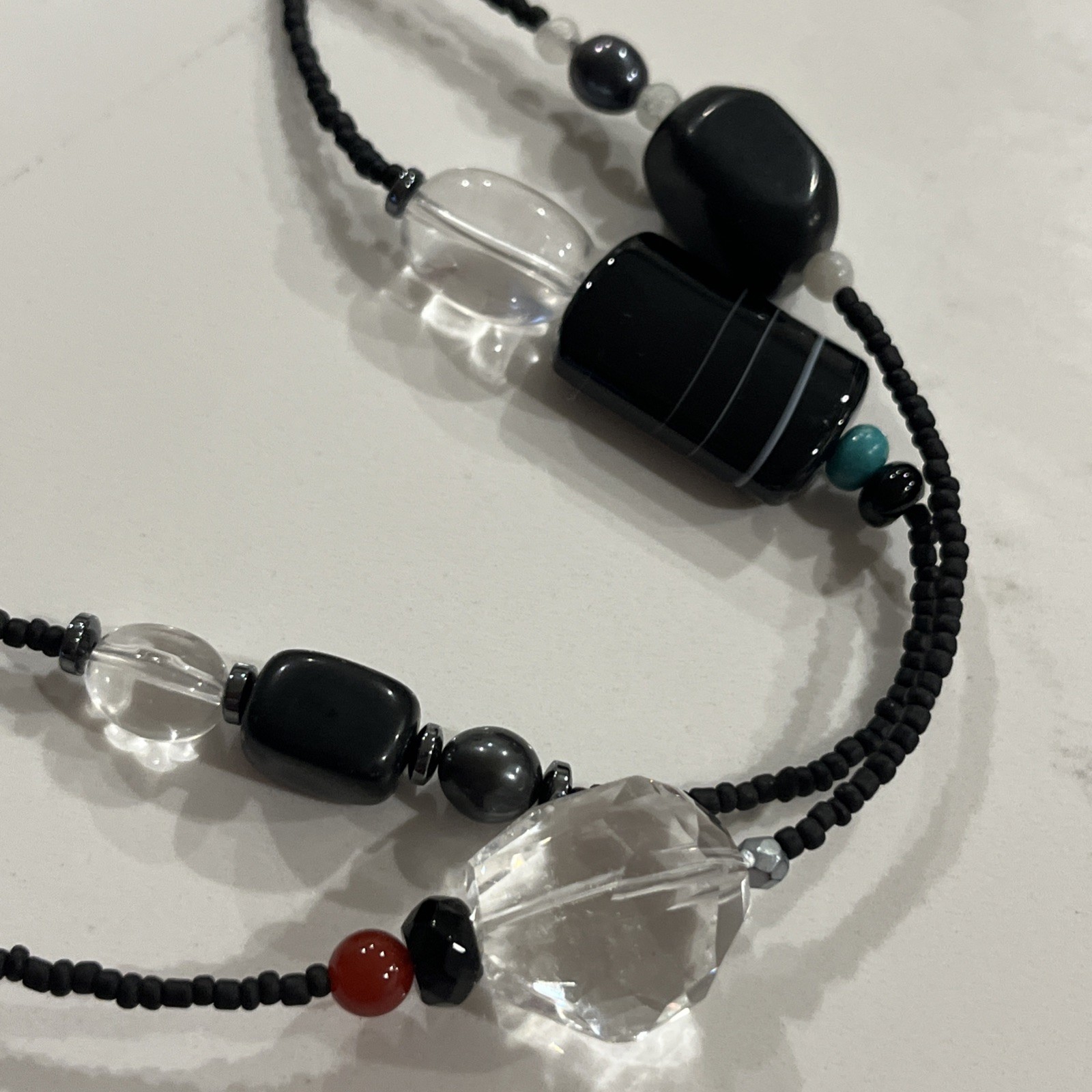 SILPADA Necklace Sterling Hematite Turquoise Pearl Obsidian Bronzite Boho N1967