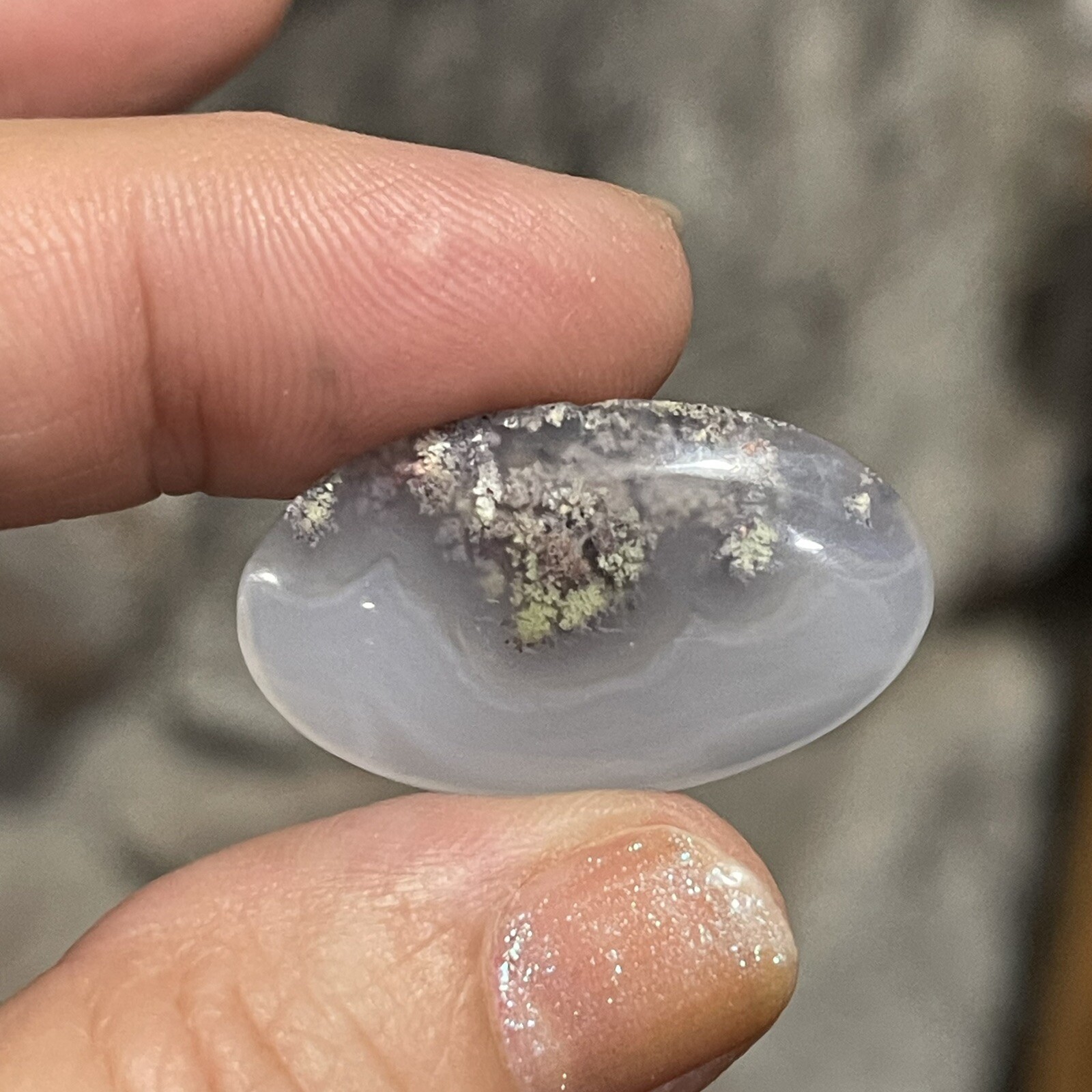 21.4ct 30×17.2×5.4mm Fine Garden Moss Agate Oval Cabochon Loose Picture Stone