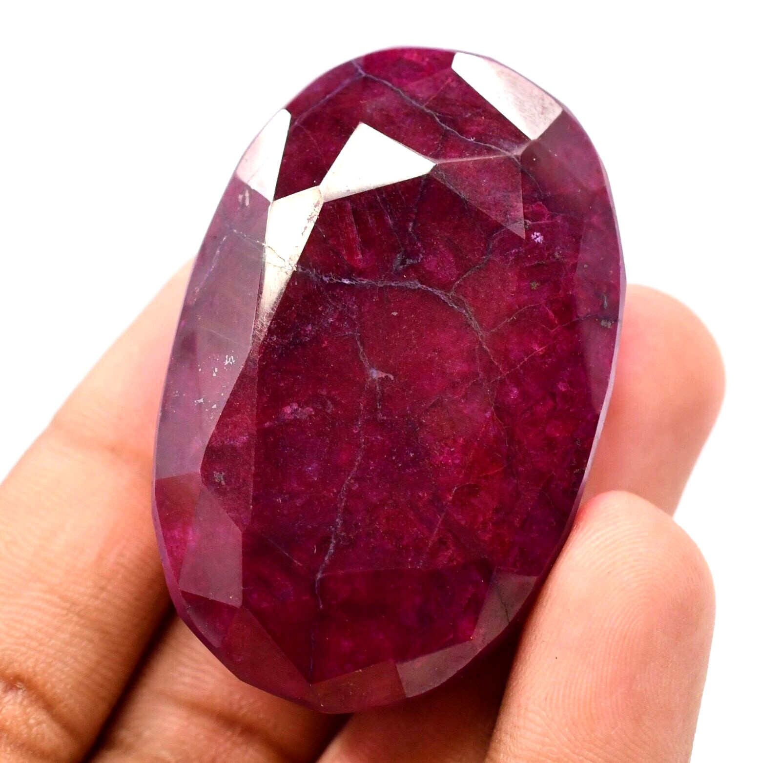 301.5 CT Natural Huge Red Ruby Certified Museum Use Treated Oval Cut Gemstone