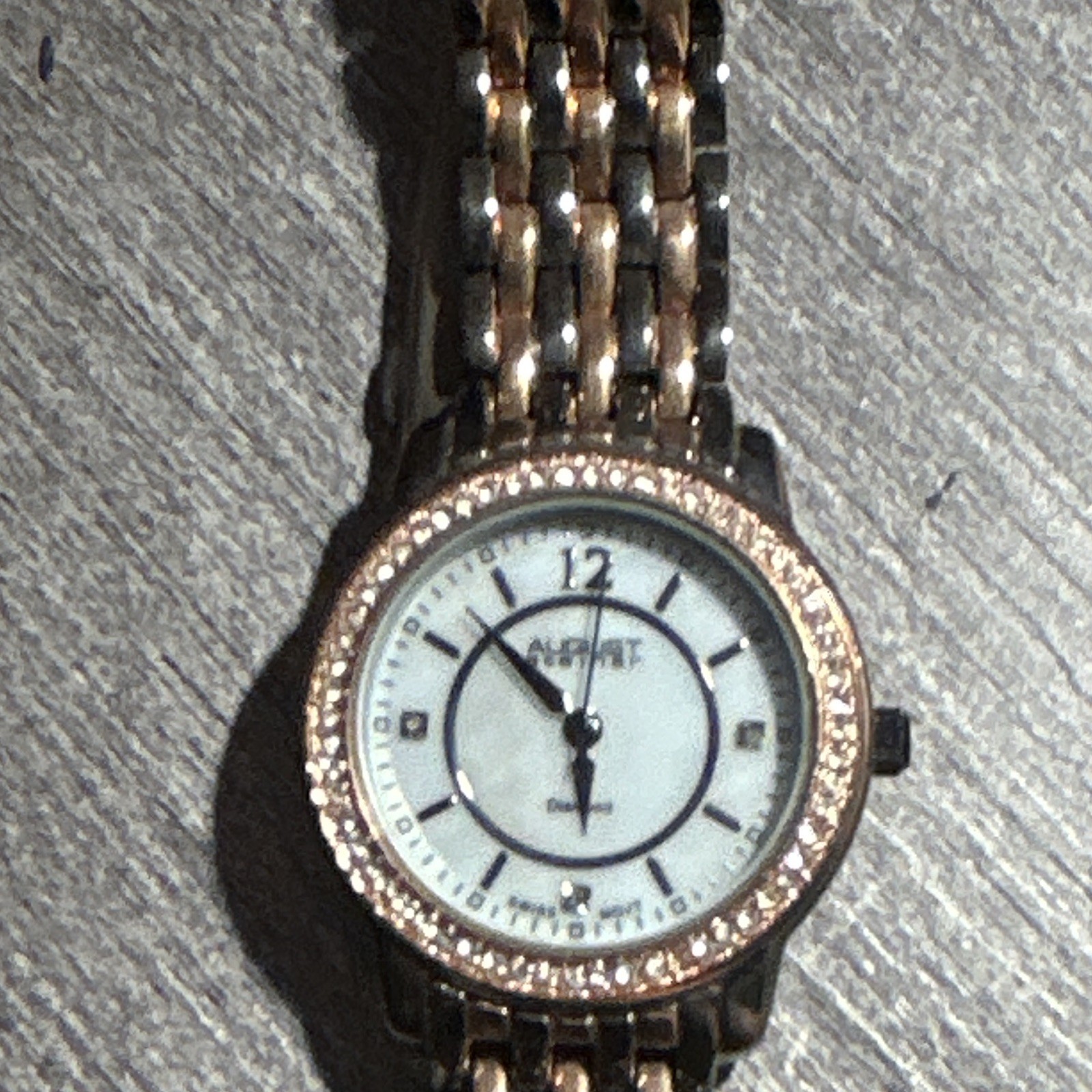 August Steiner Women’s Two-Tone swiss Quartz Watch, diamonds and Rose Gold Bezel
