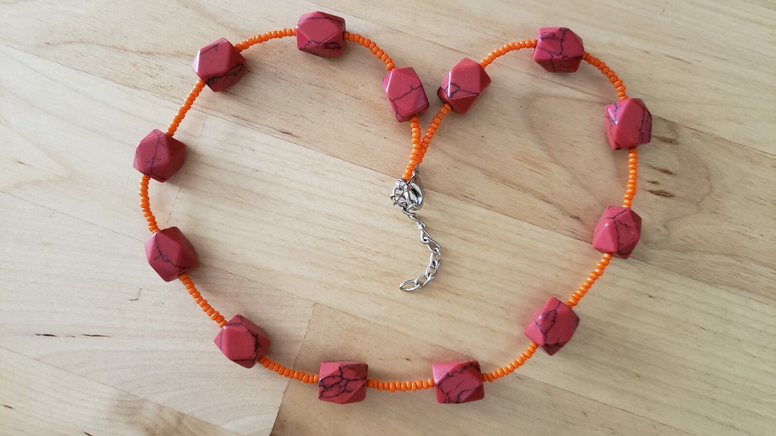 STONE Necklace , 19″ + , HAND CRAFTED in USA