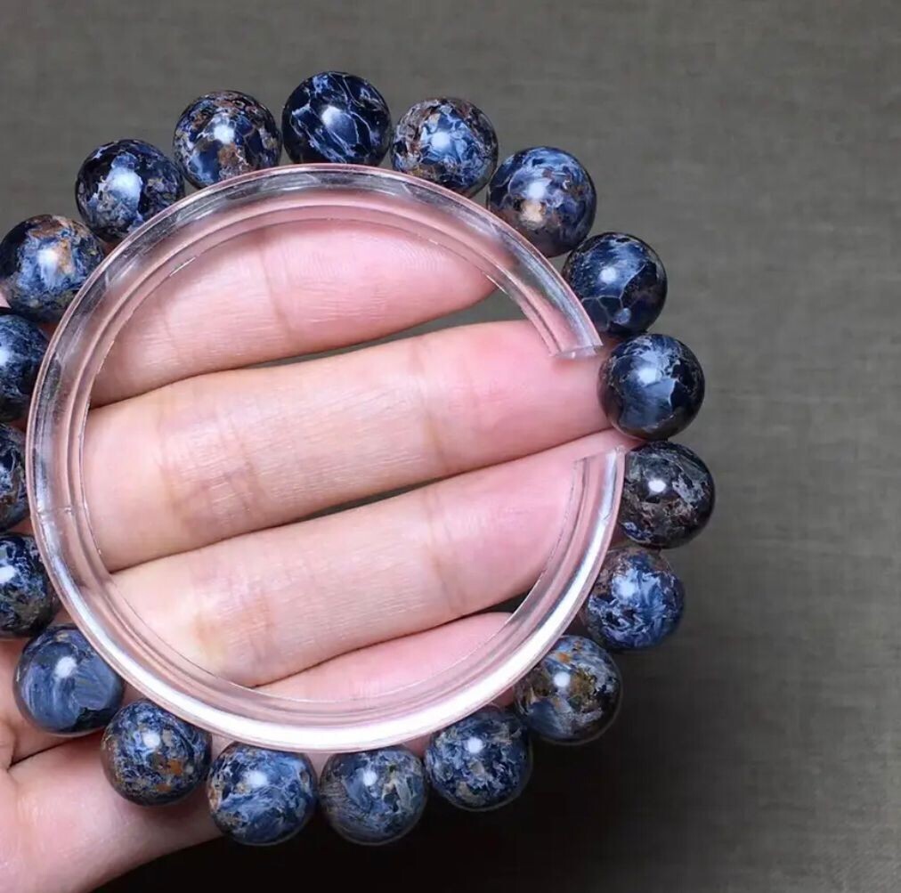 Natural Blue Pietersite Bracelet Jewelry 10.5mm Namibia Rare Stone Beads AAAAA