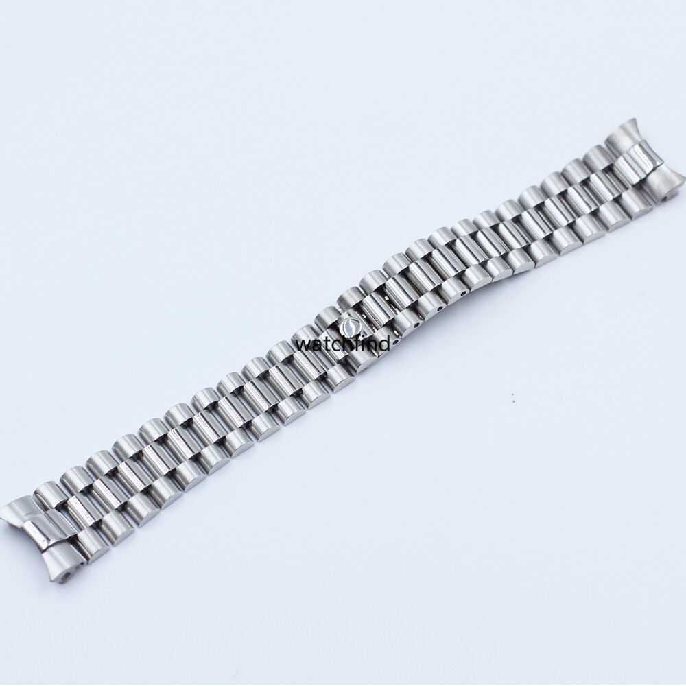 Solid Curved Screw Links Stainless Watch Band Bracelet Strap Clasp 13 17 20 21MM