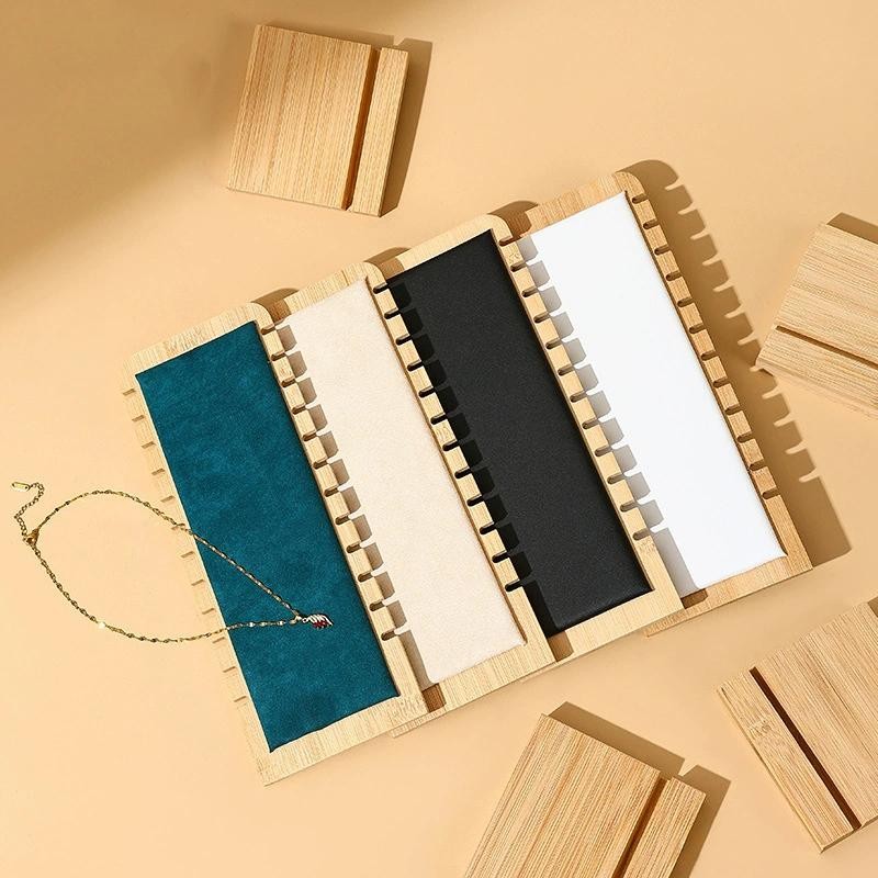 Creative Bamboo Wooden Jewelry Display Stand Necklace Bracelet Holder Organizer
