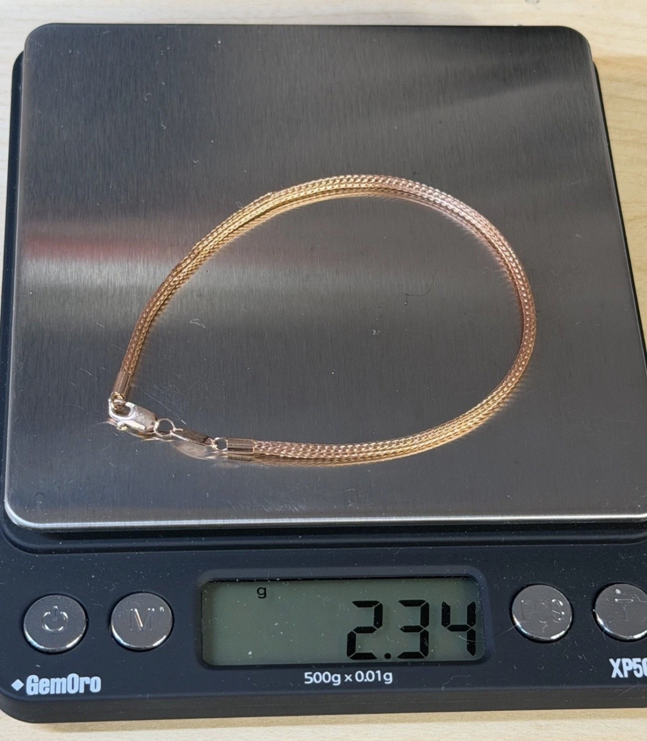 MICHAEL ANTHONY Vintage 14K Rose Gold Woven Foxtail Chain Bracelet 7.5 Inch