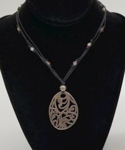 1924 Silpada Sterling Silver Three Strand Filigree Pendant Necklace #N1805 11.7g
