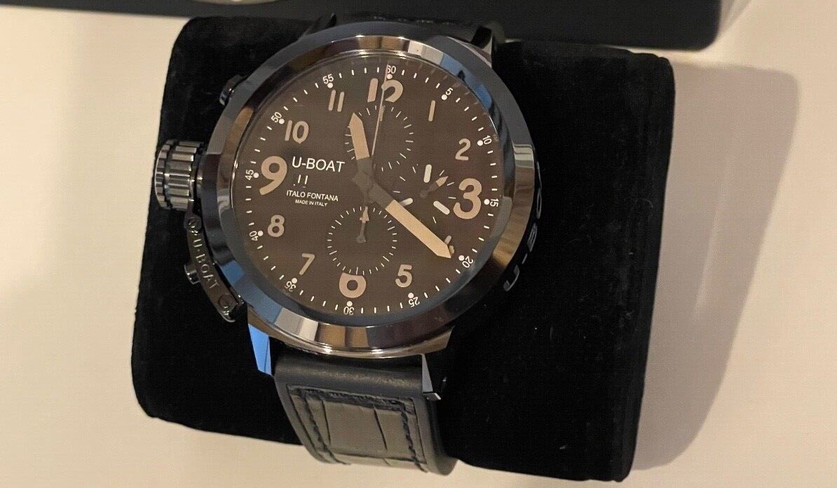 U-Boat Italo Fontana Black Men’s Watch Pristine Condition 