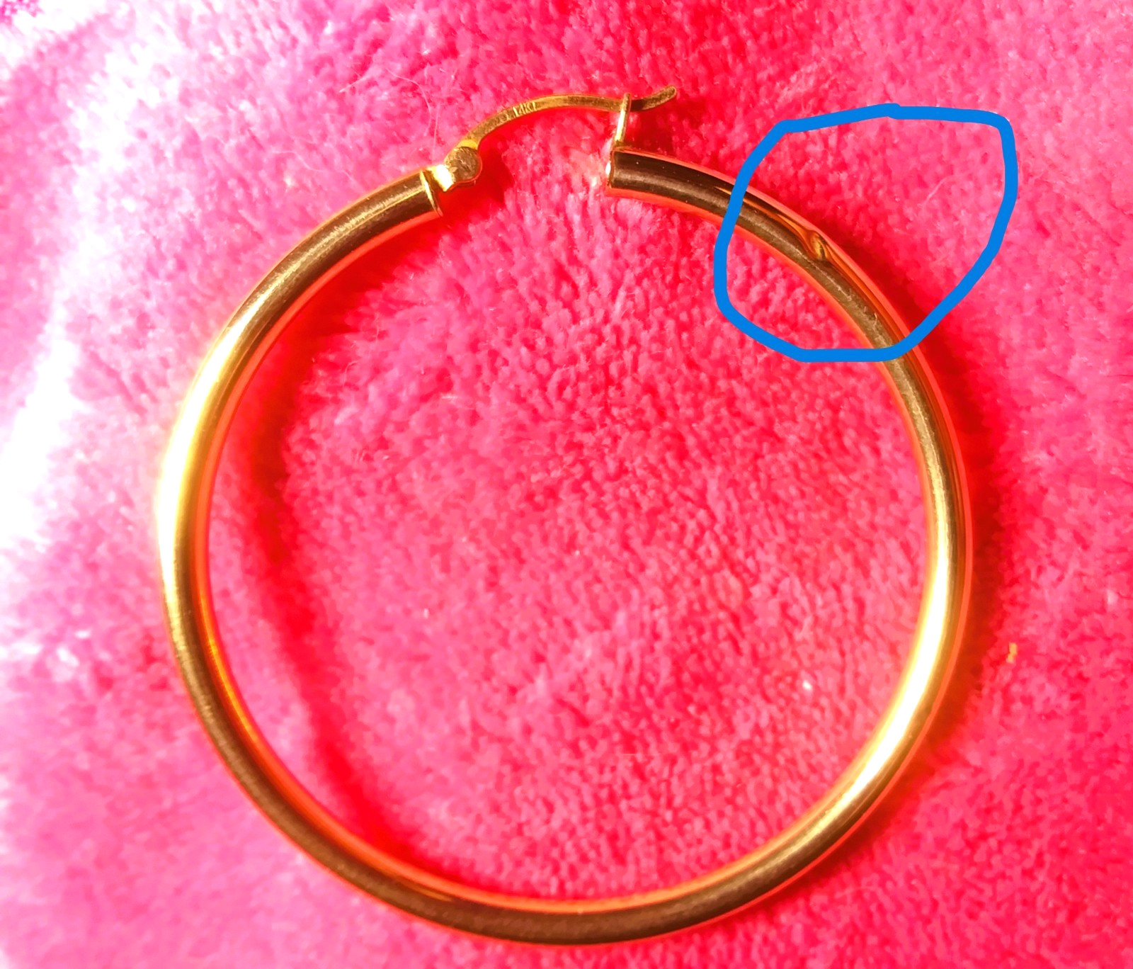 14k Solid Yellow Gold Hoop Earrings Large 2″ / 50mm / 3mm | 3.94g READ DESC