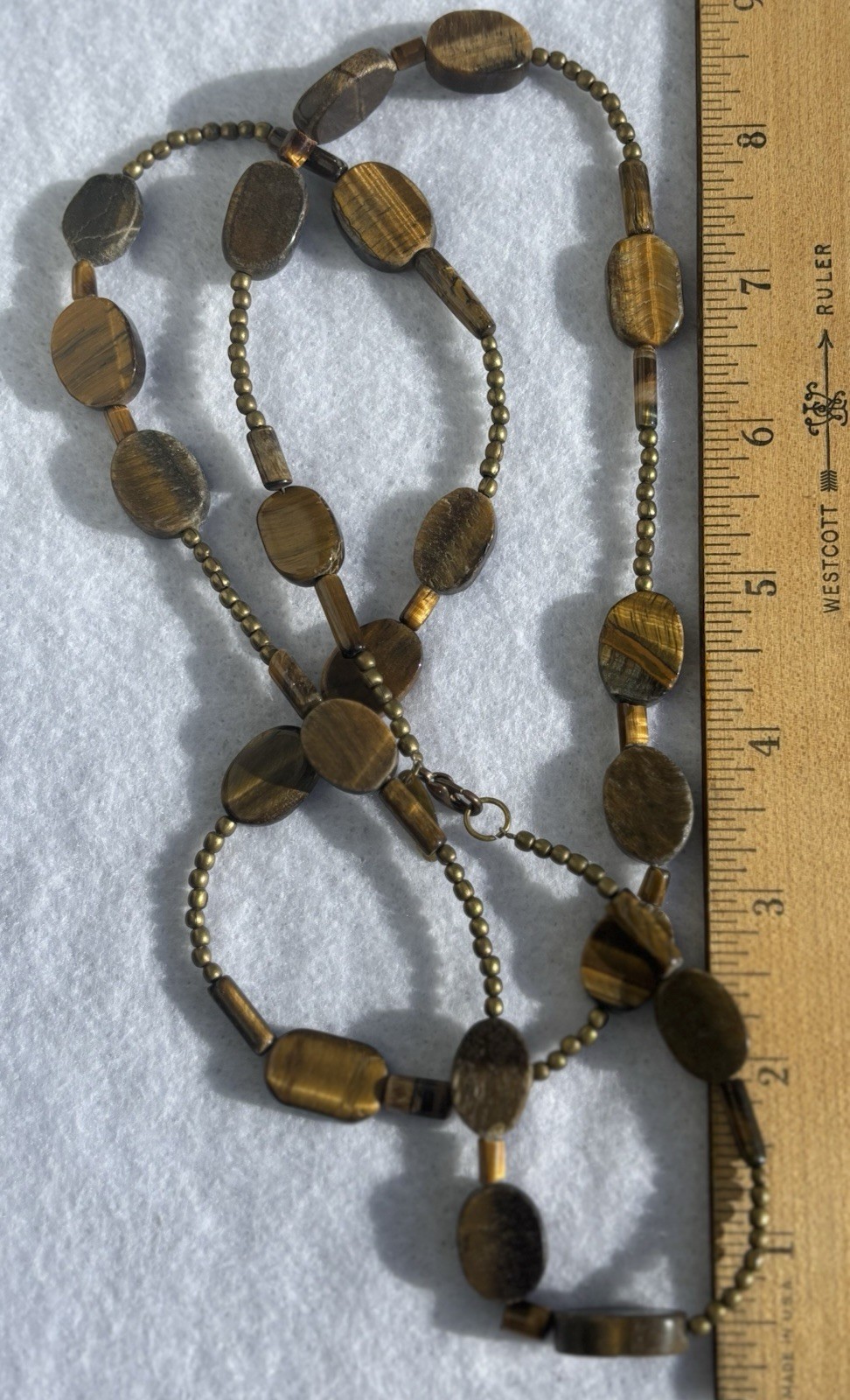 36” Tiger Eye Genuine Gemstone Necklace By Avenue Wear Long Or Layered