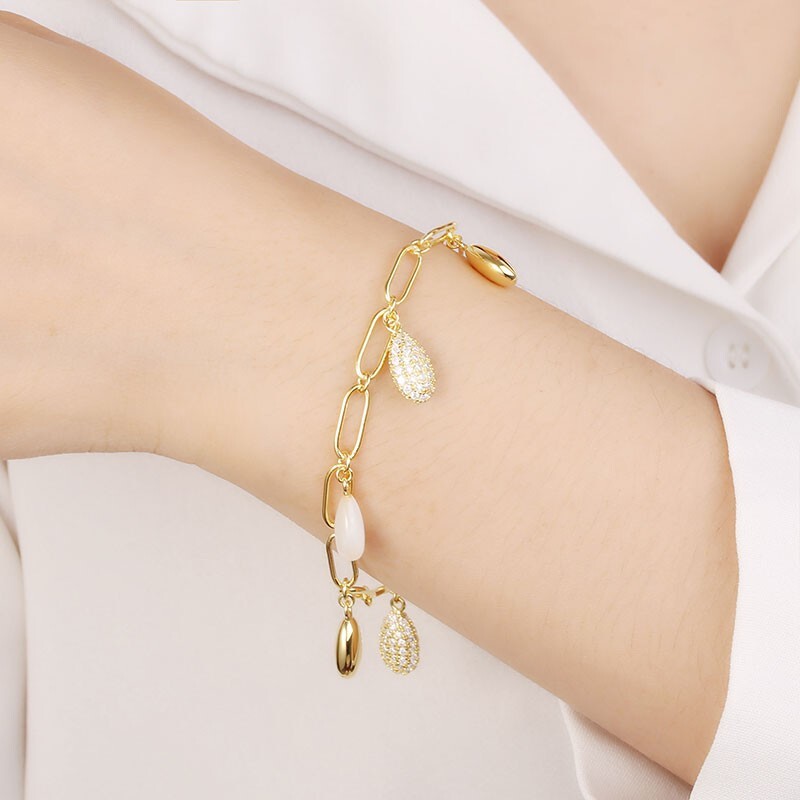 Arista 5 Charm Bracelet 1.56ct Moissanite Sterling Silver 14k gold vermeil Gift