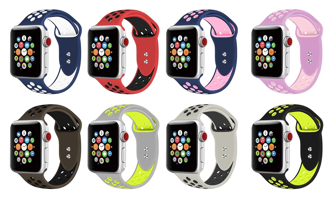 Silicone Sport Band 38mm 42mm For Nike+ Apple Watch Series 1 2 3 4 5 6 SE