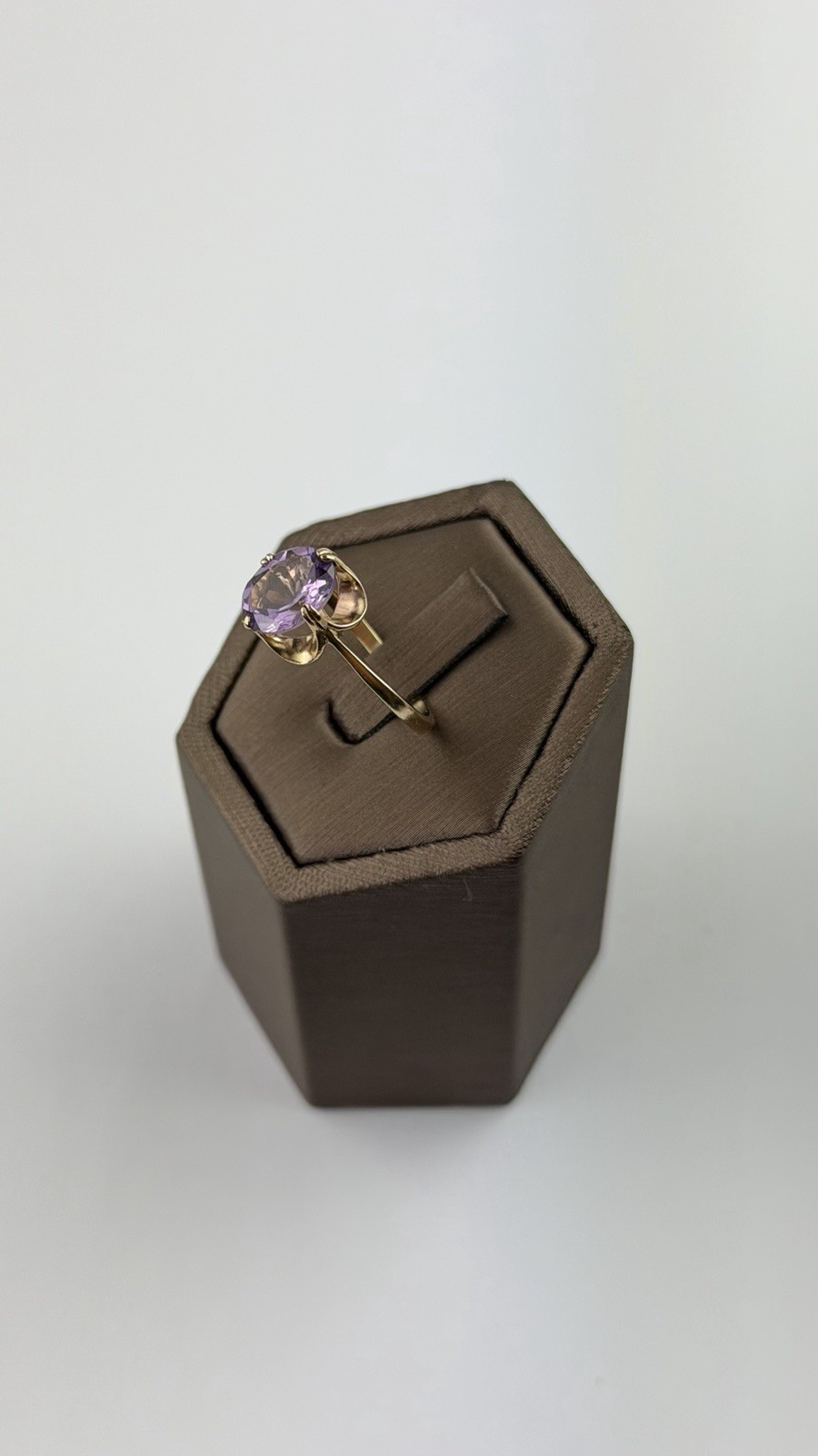 Amethyst 9ct Gold Ring , Vintage And Hallmarked , Yellow Gold